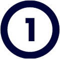 circle icon showing the number 1